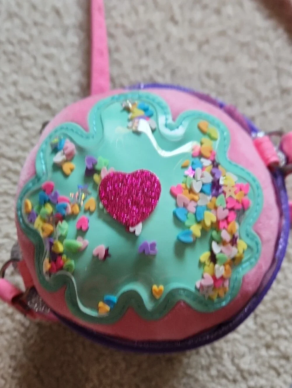 Kids Pink and Mint Sequin Cupcake Bag
